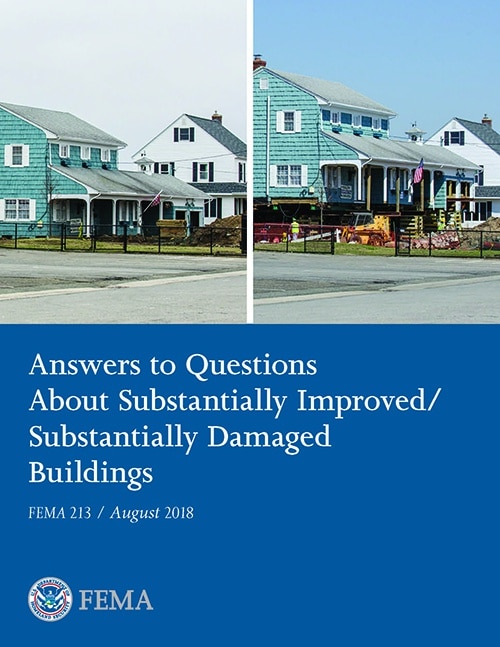 Cover image of "Answers to Questions about Substantially Improved/Substantially Damaged Buildings" document.