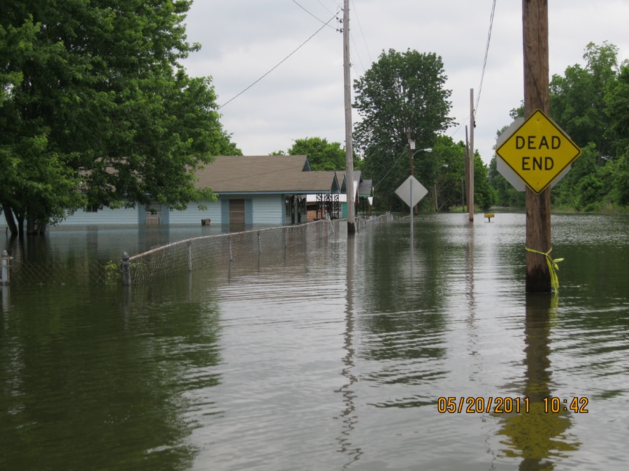 Flooded homes in Vicksburg, MS. Image courtesy of the City of Vicksburg.
